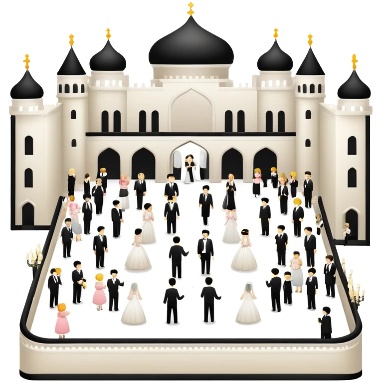guests gathering at the wedding palace, minimalism emoji