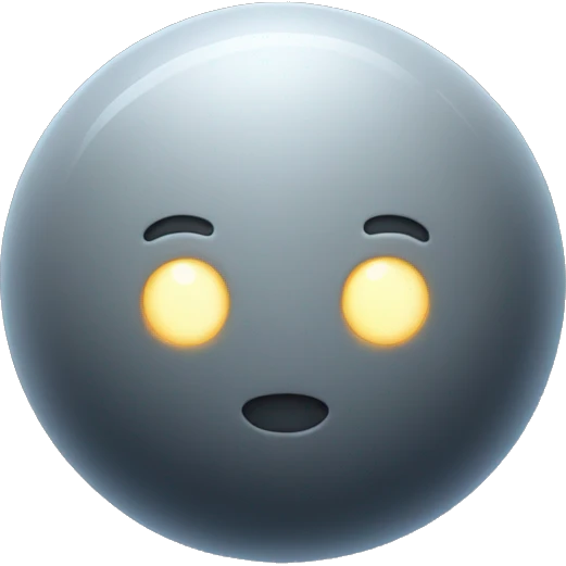 A glowing pure grey space object emoji
