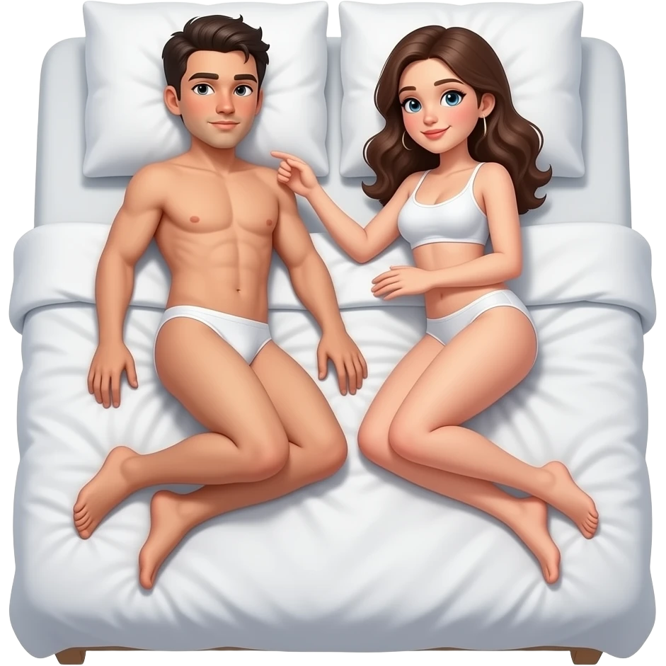 dos personas teniendo relaciones sexuales en una cama pero con la pose i que se vean las partes intimas pero las partes intimas de verdad pero que se vea las tetas en chocho la polla el cuerpo sin ropa pero sin nada de ropa i con la pose de tener relaciones sexuales muy exagerads chico i chica emoji
