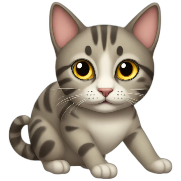 Cautious cat emoji
