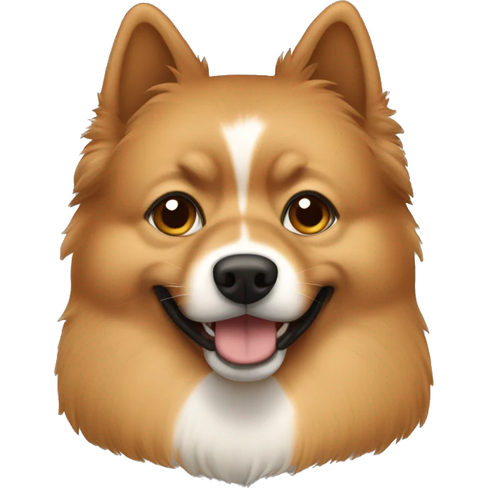 A light brown big Spitz. His face is covered with dark brown spots emoji