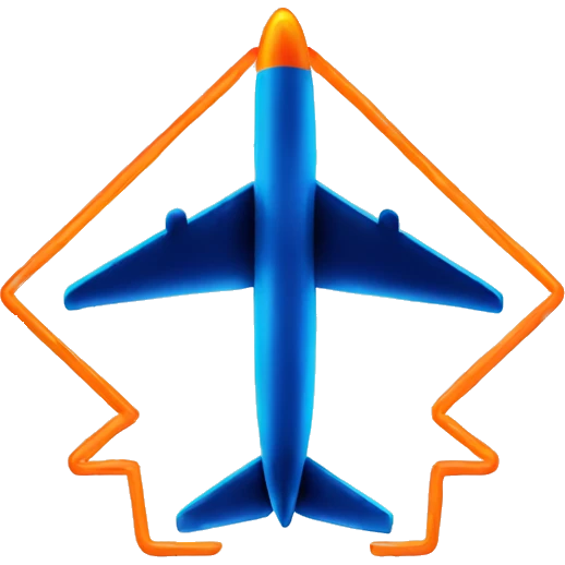 one plane neon orange star emoji