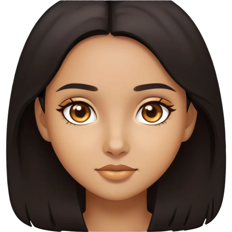 Brown eyes blackish Brown hair honey skin tone girl emoji