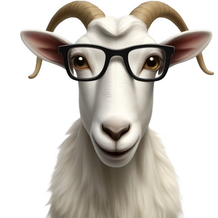 Goat wearing glasses  emoji