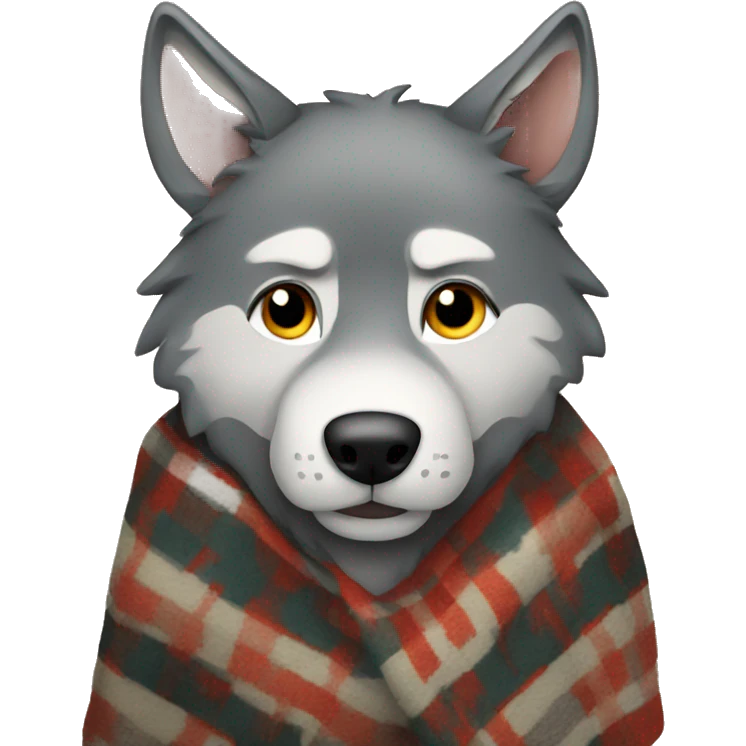 Wolf with a blanket emoji