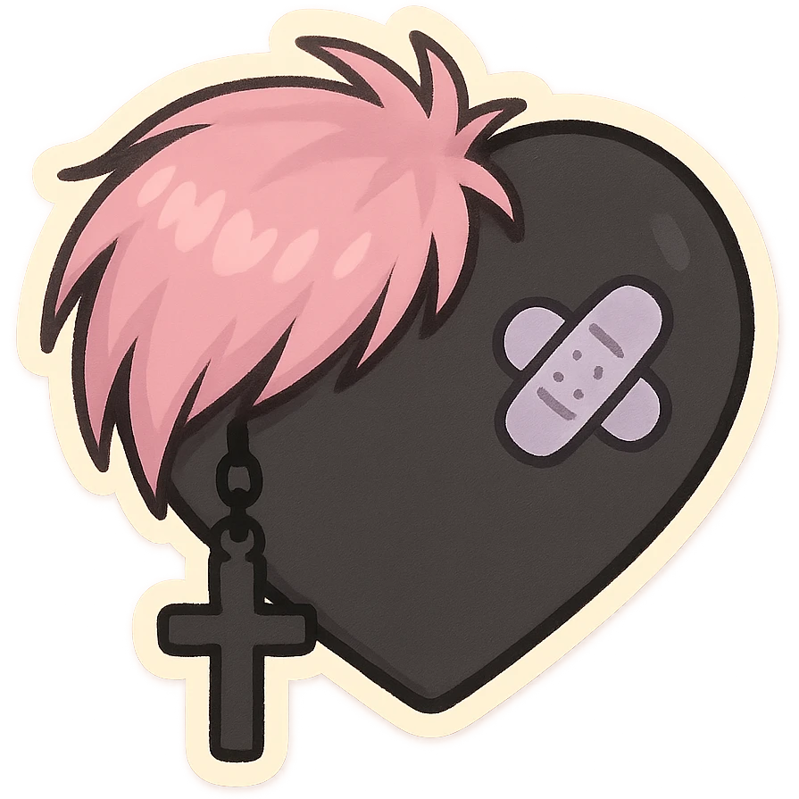 pastel emo black object   emoji