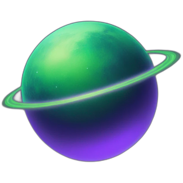 green planet with purple ring system emoji