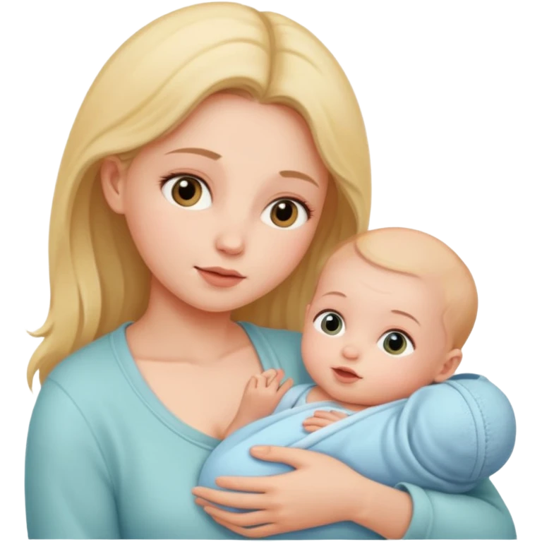 newborn baby with mother emoji