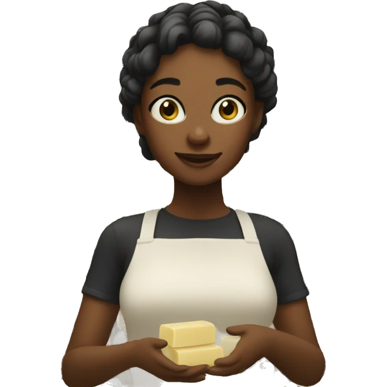 girl working in lush, selling soap emoji