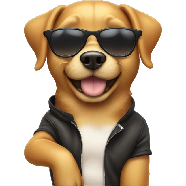dog dabbing with sunglasses emoji