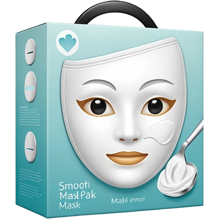 a beauty box of skincare white mask packs emoji