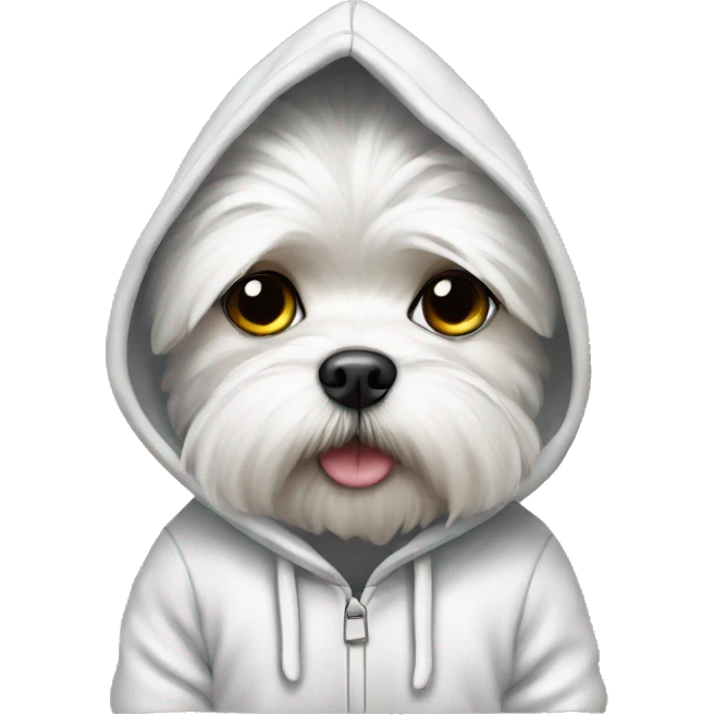 Maltese wearing hoodie emoji
