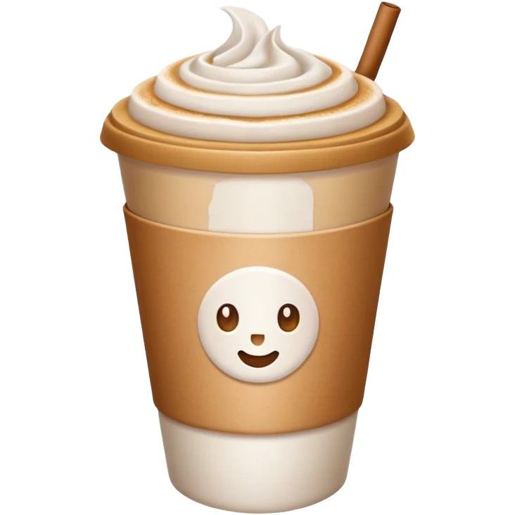 latte in a paper take out cup without whipped cream emoji
