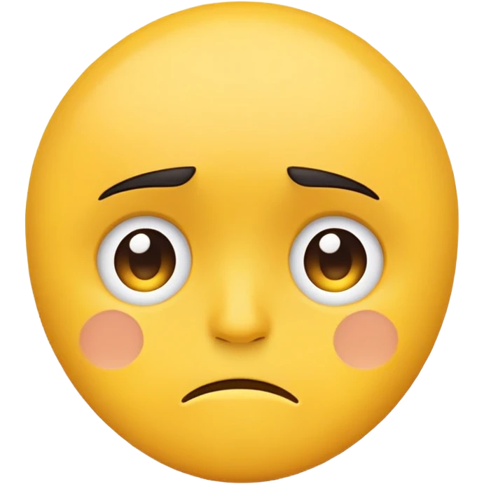 sad face emoji with green background and downturned eyebrows emoji