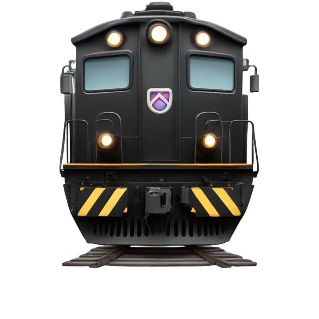 A electric locomotive (With little shiny black Kirby eyes) emoji