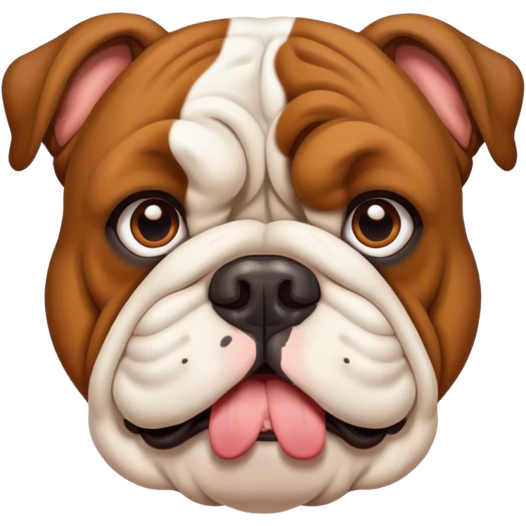 Bulldog with brown dog  emoji