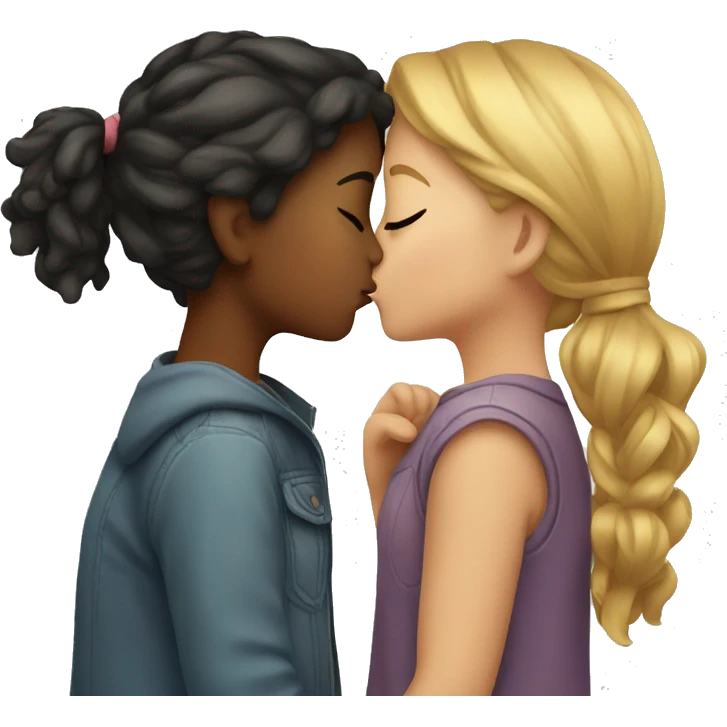 Two girls kissing emoji