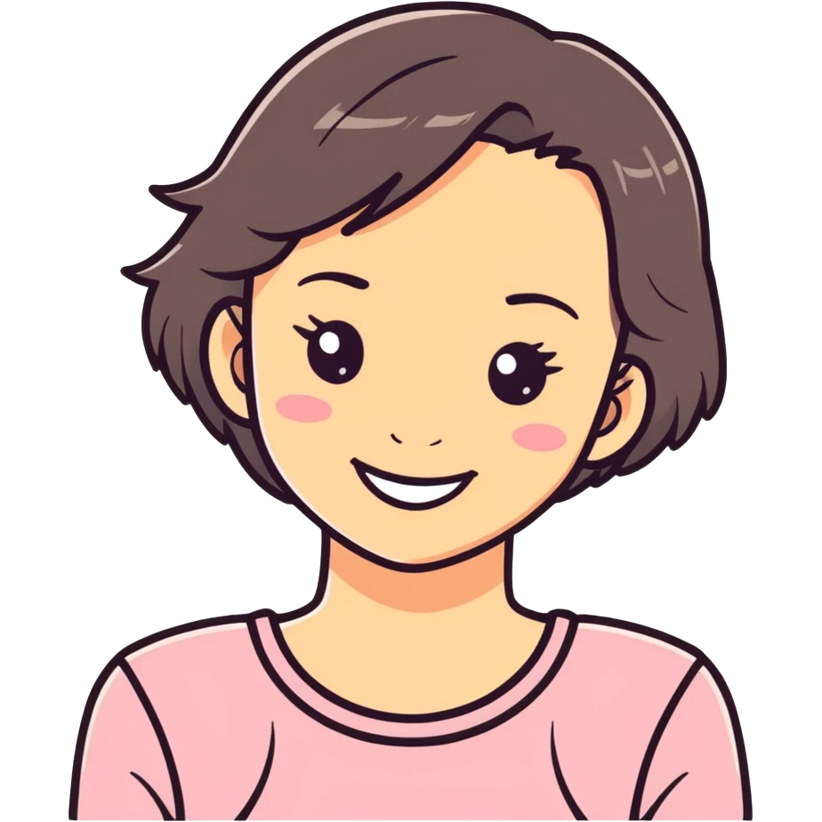 Girl smiling for a boy emoji