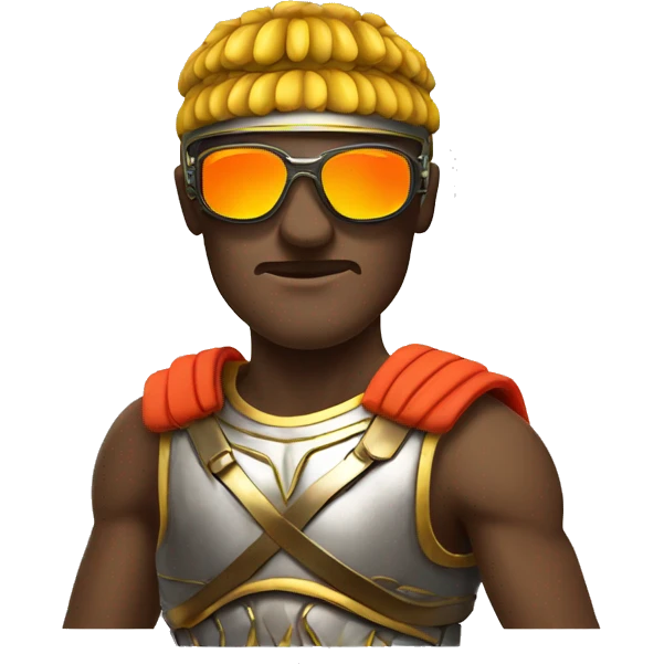 roman gladiator wearing modern neon racing sunglasses emoji