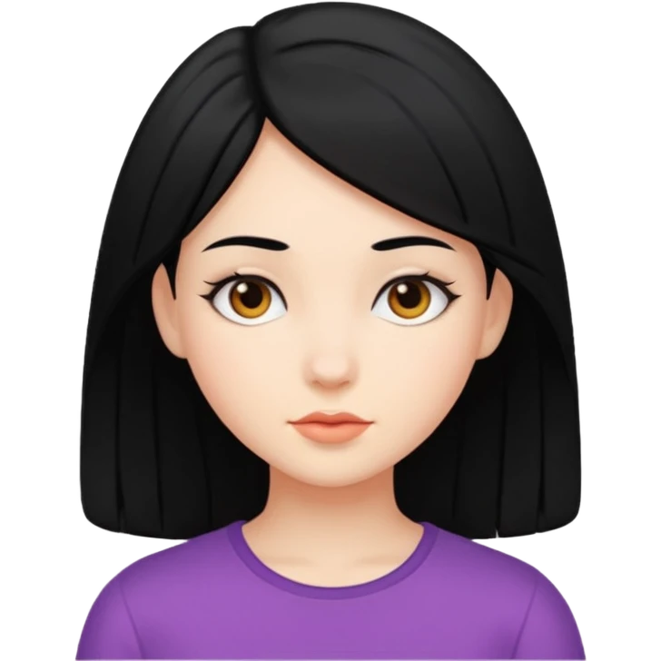 Girl with black hair sex emoji