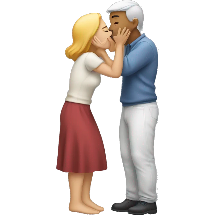 Woman kissing man  emoji