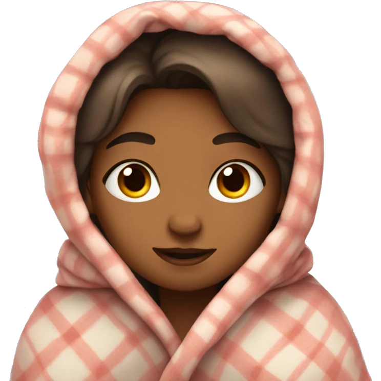 Girl cozy rapped in a blanket emoji