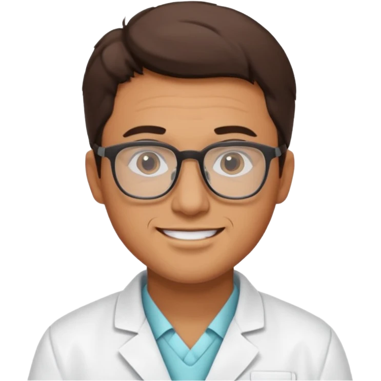Homem de óculos bonito dentista emoji