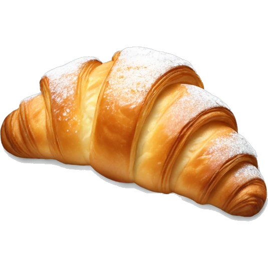 Croissant with powdered sugar and honey glazed over  emoji
