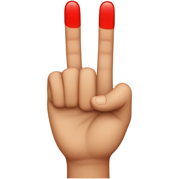one red finger emoji