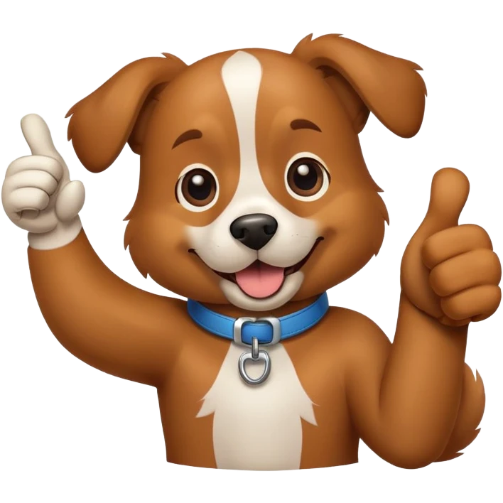 Hund mit Daumen hoch emoji