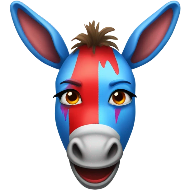 Donkey with clown make up emoji