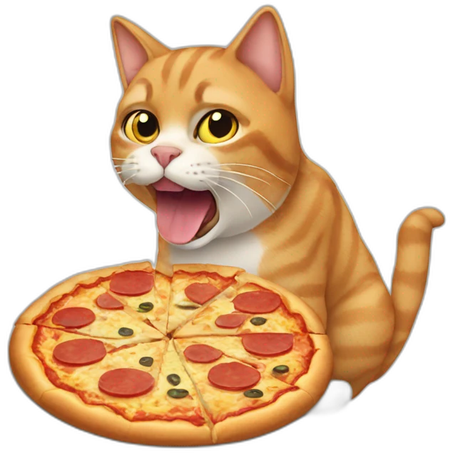cat eating pizza emoji