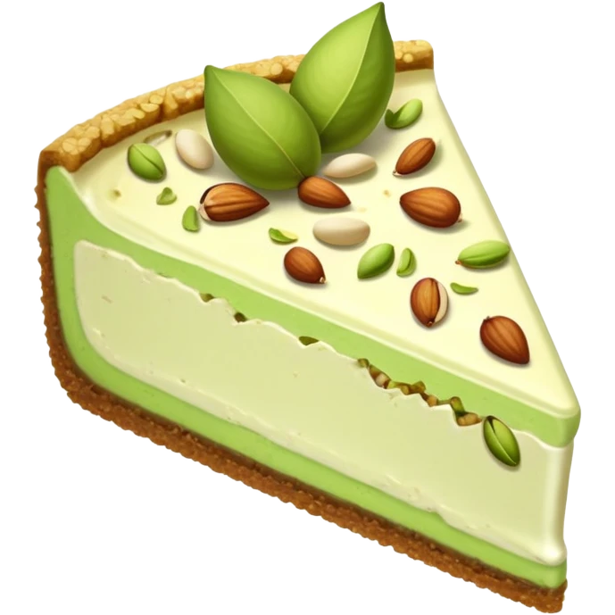 Pistachio almond cheesecake slice emoji