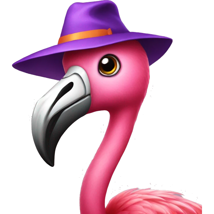 flamingo in halloween costume emoji