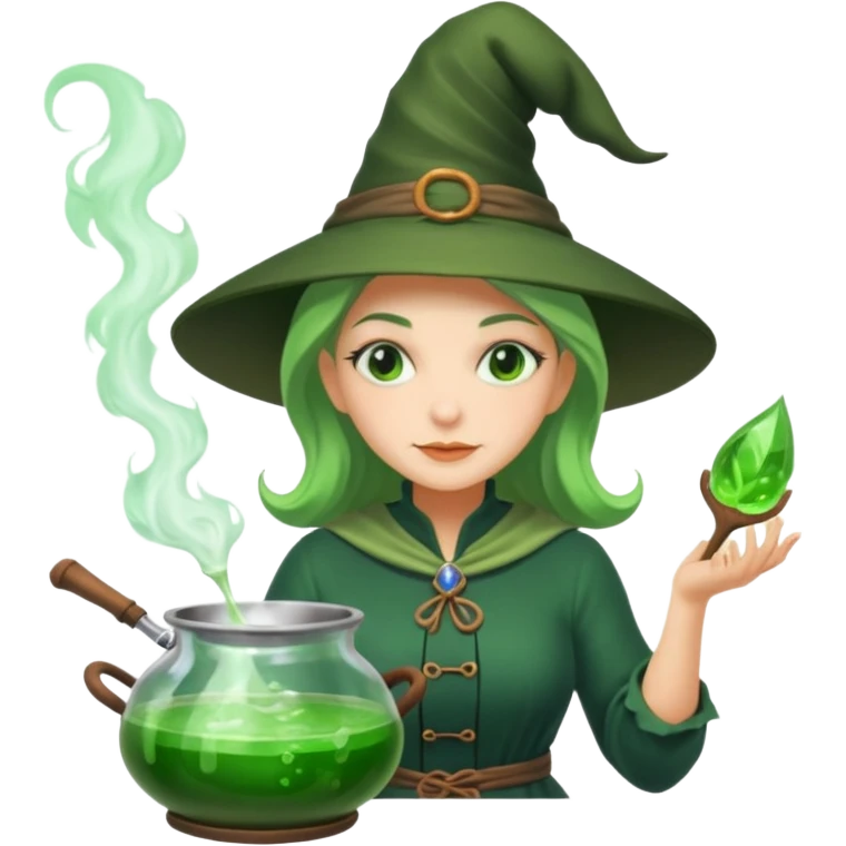 green witch cooking potion emoji