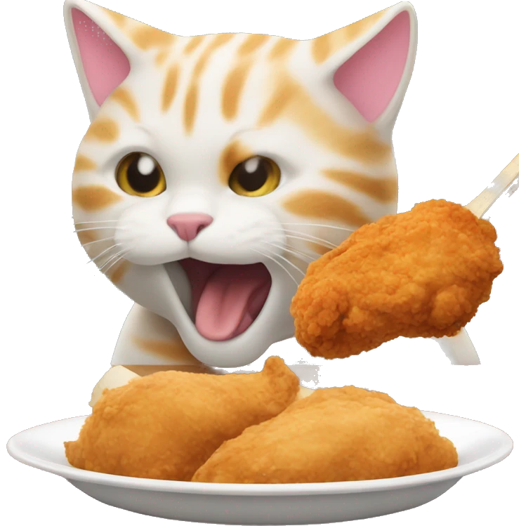 cat eating fried chicken  emoji