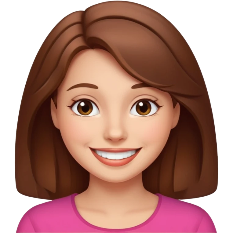 cute brown haired women with amazing smile emoji