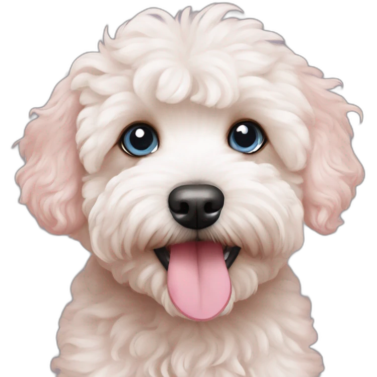 blue eyed pink nose maltipoo emoji
