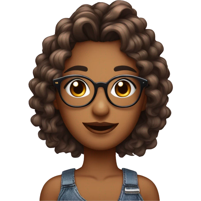 que sea una chica con cabello color cafe y con gafas pero muy bella que sea blaca con un chico con dos lunares arriba de la boca y peinado de sombrillita pero muy bello emoji