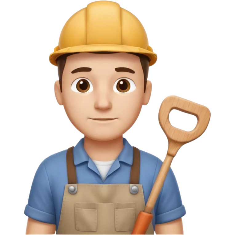 carpenter portrait, head and shoulders only, wearing work apron, wooden tools visible, focused friendly expression, workshop vibe, 3D cartoon, mobile game icon style, clean background, no text, no watermark
 emoji