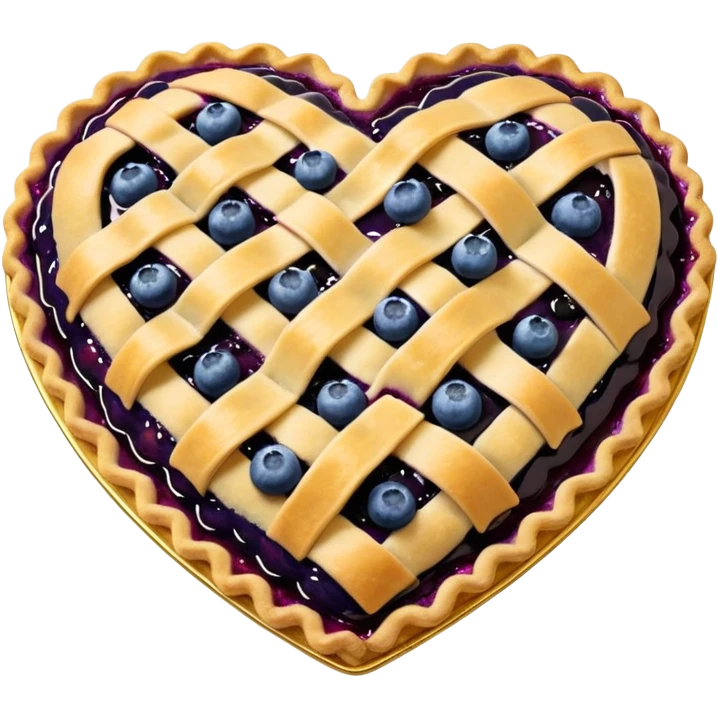 realistic bluebery pie heart shape emoji