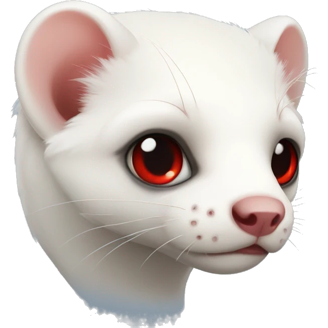 white ferret red eyes with only one ear emoji