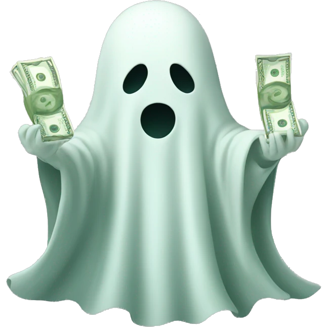 ghost with money emoji