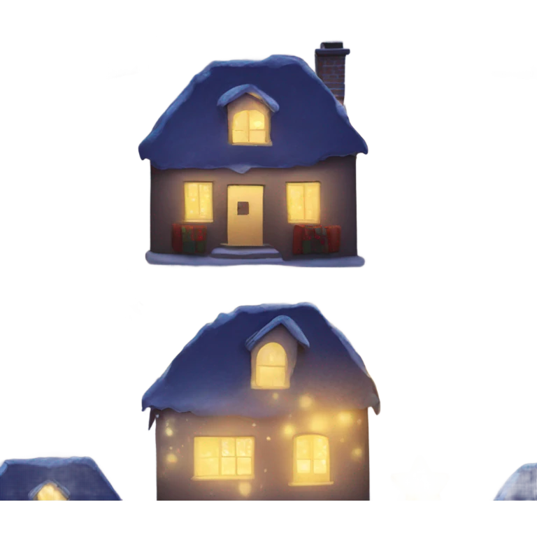Christmas lights house emoji