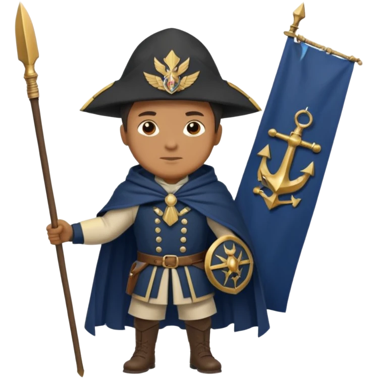  Marshal + navy cloak + banner spear emoji