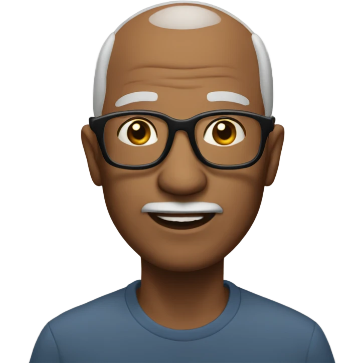 brown older man glasses bald  emoji