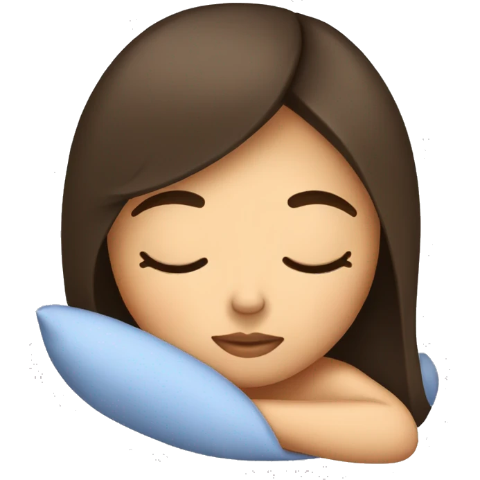 Brunette girl sleeping emoji