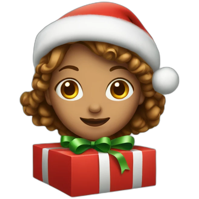christmas girl in the red box emoji