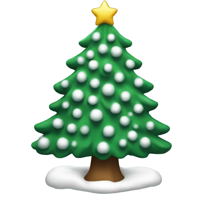 snowy Christmas tree emoji