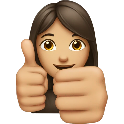 Girl’s thumbs up emoji